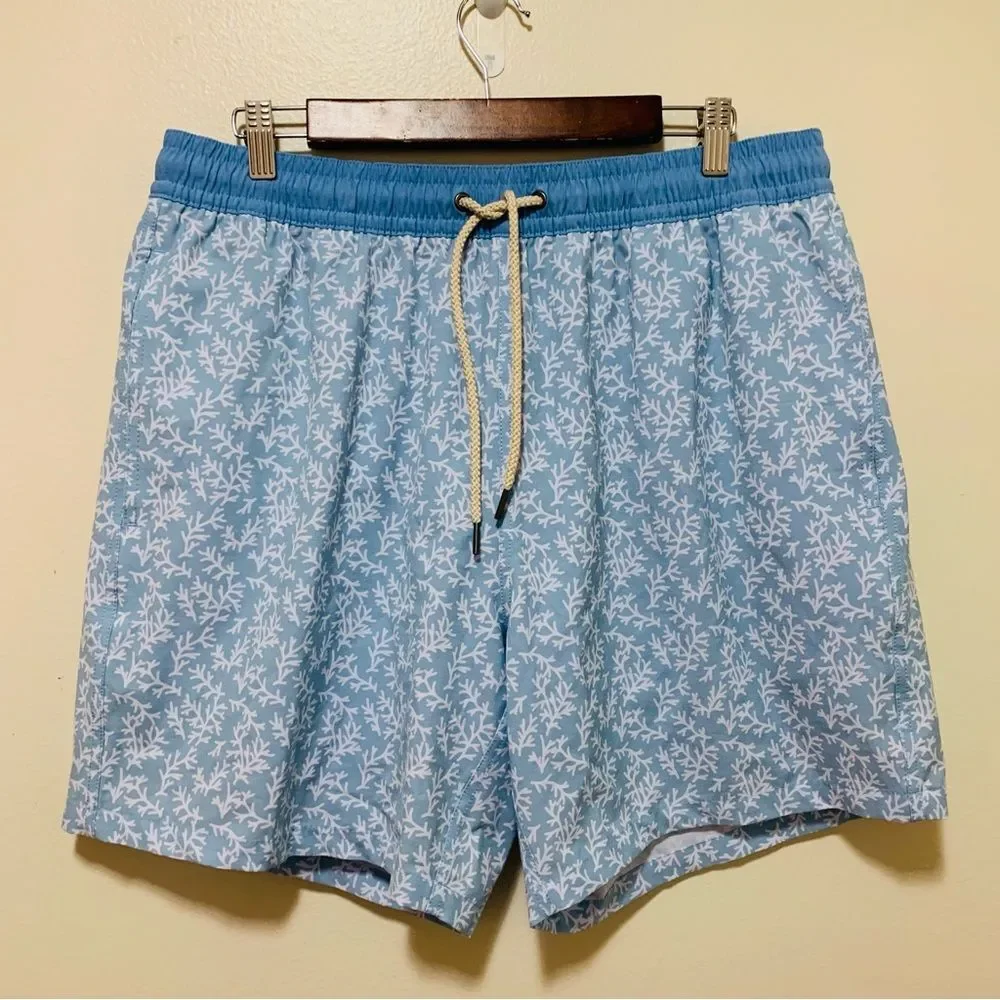 Fair Harbor Blue Coral Print Men's Swim Shorts size xxl